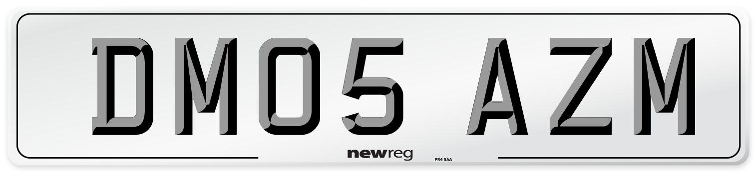DM05 AZM Number Plate from New Reg